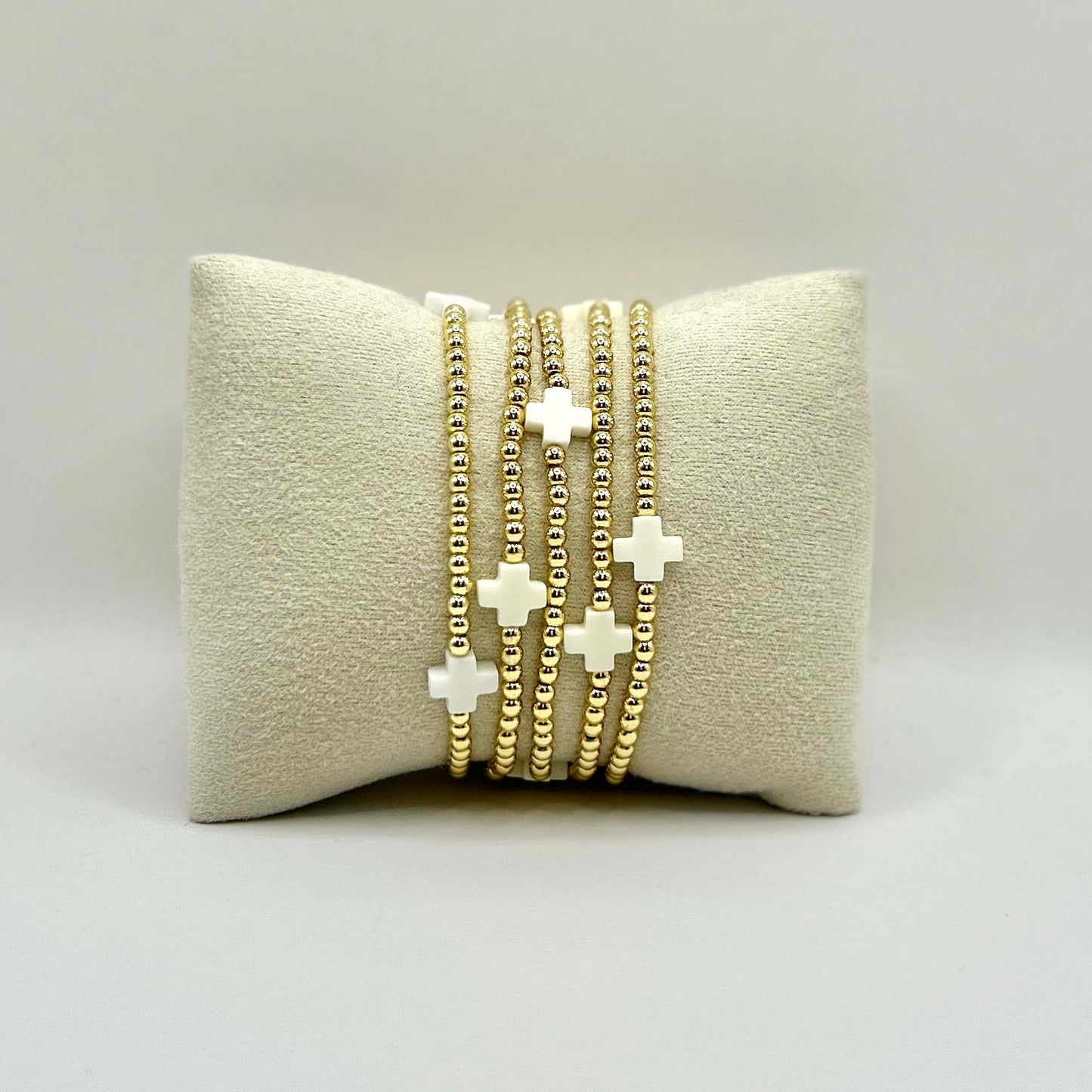 DIVINE Golden Bracelet – White Cross