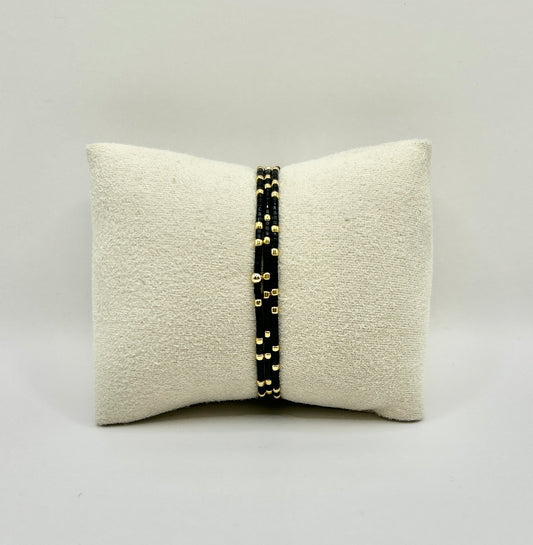 CONFETTIS Bracelets Trio - Black & Gold