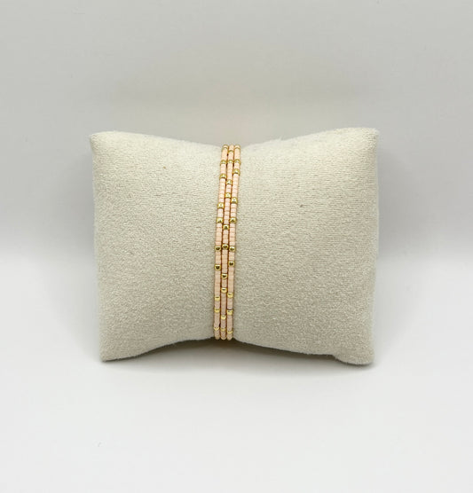 CONFETTIS Bracelets Trio - Cream & Gold