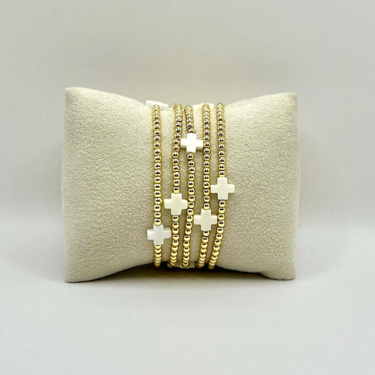 DIVINE Golden Bracelet – White Cross